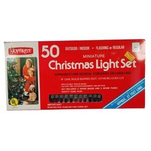 Joy Brite 50 Miniature Christmas Light Set Vintage Indoor Outdoor  27 Ft NOS